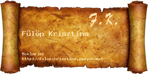 Fülöp Krisztina névjegykártya